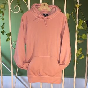 H&M Men's Medium Light Pink Drawstring Hoodie